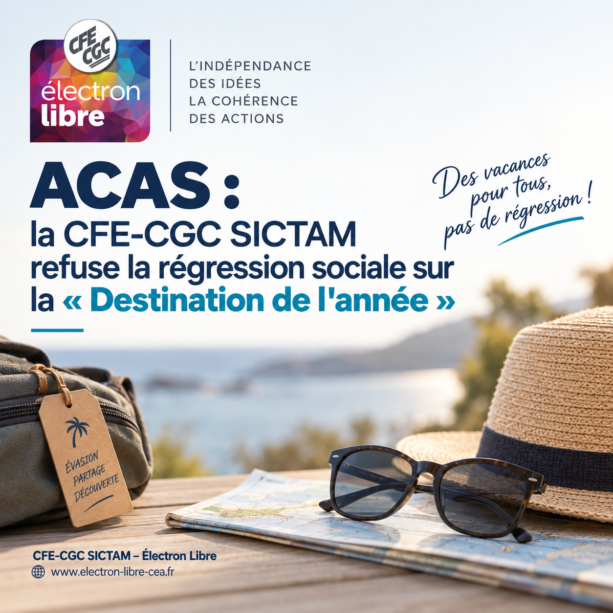 You are currently viewing ACAS : la CFE-CGC SICTAM refuse la régression sociale sur la « Destination de l&rsquo;année »